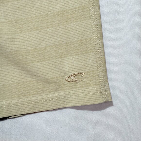 O'neill Men's Shorts 32 Tan Embroidered Stretch - Picture 4 of 8